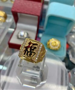 Nhẫn nam chữ Phúc mạ vàng 18k chất lượng HCM