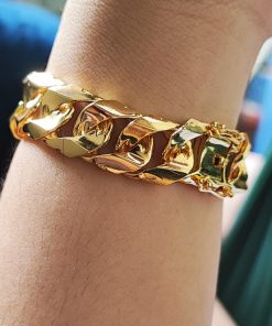 Lắc tay nam trơn lật mạ vàng bản 1lượng2