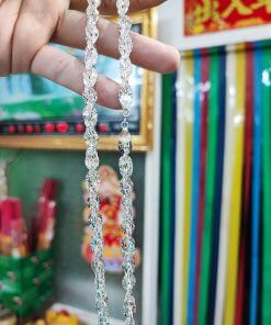 Dây xoắn Ovan tròn cho nam nữ Bạc Ý mạ vàng trắng